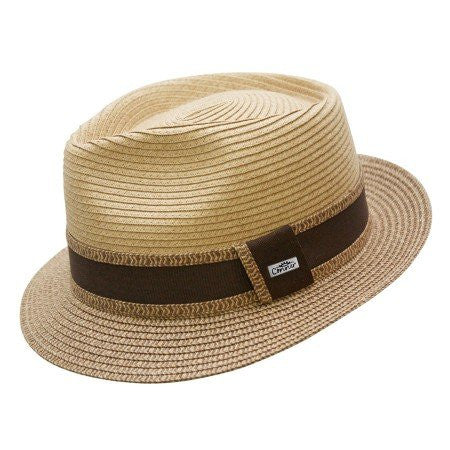 Madeira Beach Straw Fedora - Tan, Medium