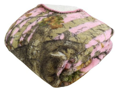 “The Woods” Pink Licensed Sherpa Mink Throw