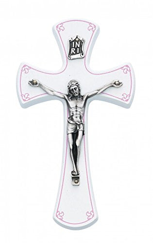 7" White/Silver Crucifix Pink