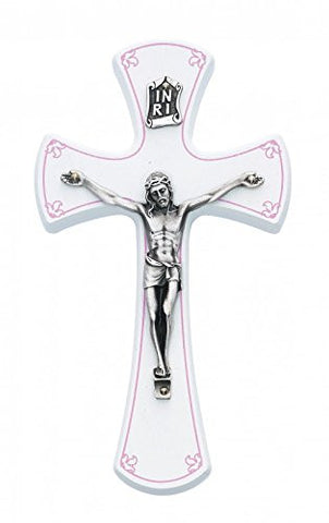 7" White/Silver Crucifix Pink