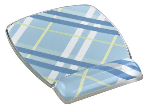 Gel Mouse Pad Wrist Rest, Designer Series Plaid 6.8 in x 8.6 in x .75 in