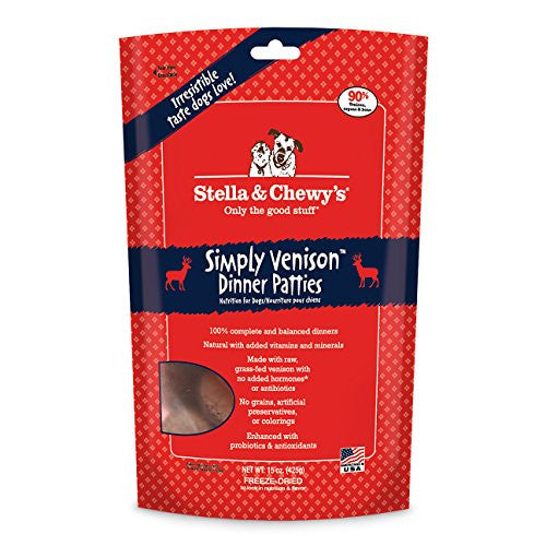 Stella & Chewy's Freeze-Dried  Raw Simply Venison Dinner Patties Dog Food, 15 oz bag