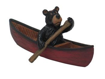 Willie Bear Paddling Canoe 4"