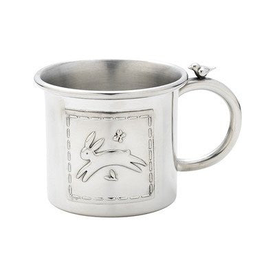 Quilted Rabbit Pewter Baby Cup