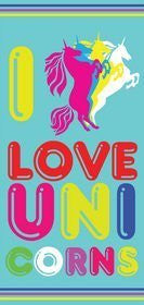 I Love Unicorns Towel