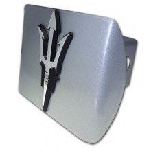 Arizona State (Pitchfork w/Black recess) Brushed Chrome Hitch Cover