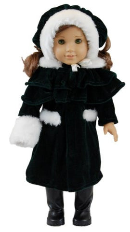 1914 Style Winter Coat, Doll Clothes Fits 18" Girl Doll