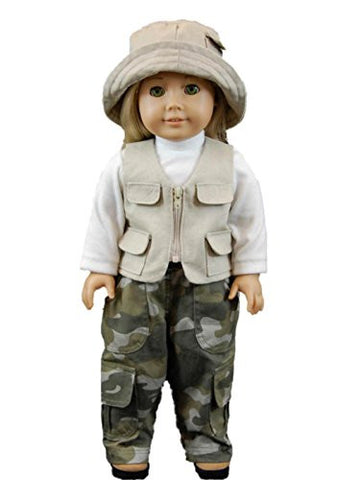 Fishing Adventure Outfit, Doll Clothes Fits 18" Girl Dolls