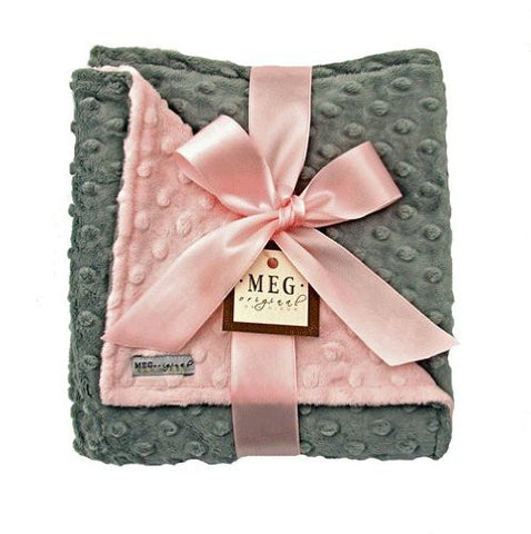 Pink & Gray Minky Blanket