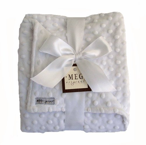 White Minky Dot Baby Blanket