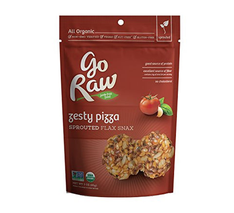 GO RAW FlaxSnax - Crackers Sprouted Zesty Pizza, 3 oz