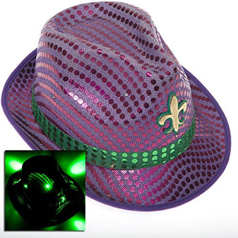 LIGHT-UP SEQUINED FLEUR DE LIS HAT