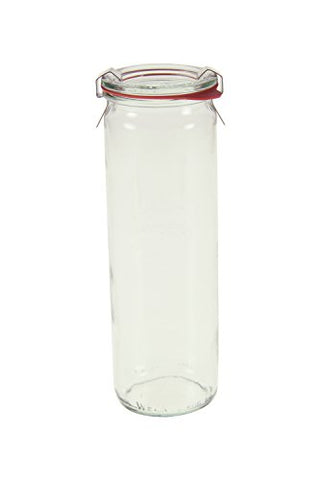 ½ L Cylindrical Jar (6 jars w/ glass lids, 6 rings, & 12 clamps)