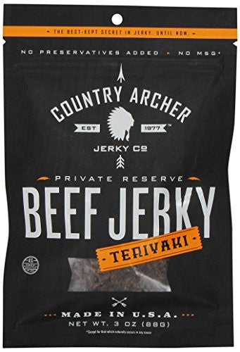 COUNTRY ARCHER, BEEF JERKY TERIYAKI 3OZ