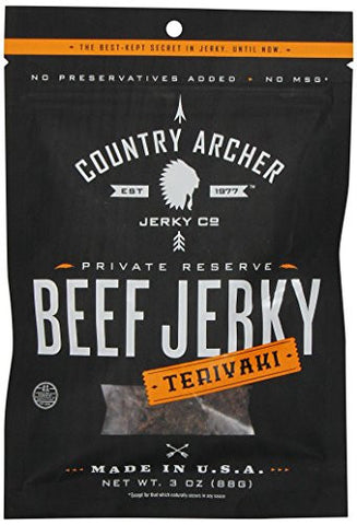 COUNTRY ARCHER, BEEF JERKY TERIYAKI 3OZ