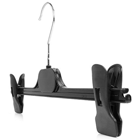 Quality Black Plastic Clip Hanger - 35cm, black