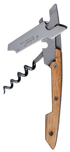 Le Thiers Waiter’s Corkscrew, Oak Handle (Leather Pouch Included)
