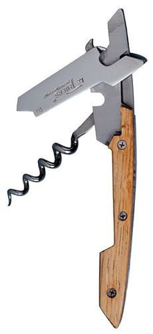 Le Thiers Waiter’s Corkscrew, Oak Handle (Leather Pouch Included)
