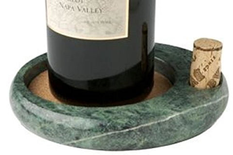 Sommeliers Wine Bottle Coaster, Green Marble