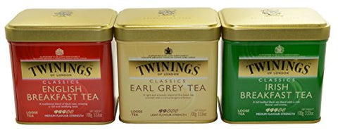 Twining English Breakfast Tea 100gr
 Twining Earl Grey Tea 100gr
Twining Irish Breakfast Tea 100gr