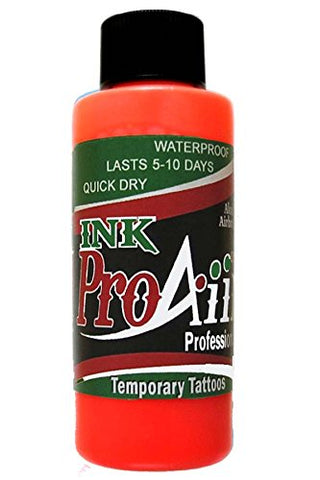 Body Paint - ProAiir Temporary Tattoo Ink - 2.1 oz (60ml) Fluorescent Orange