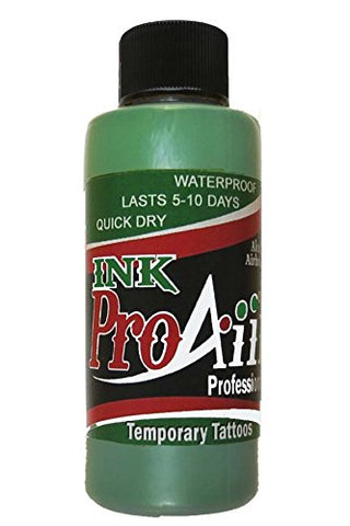 Body Paint - ProAiir Temporary Tattoo Ink - 2.1 oz (60ml) Green