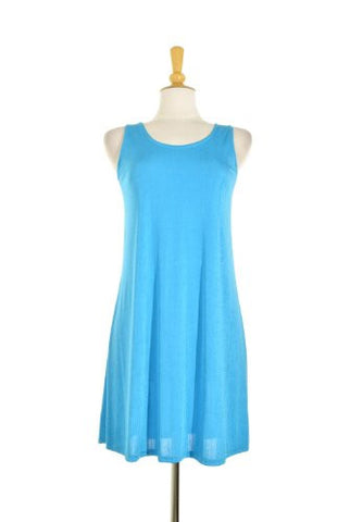BNS Short Tank Dress Sleeveless - Turquoise, Medium