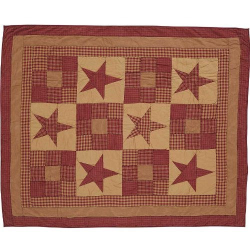 Ninepatch Star Quilted Throw 60x50