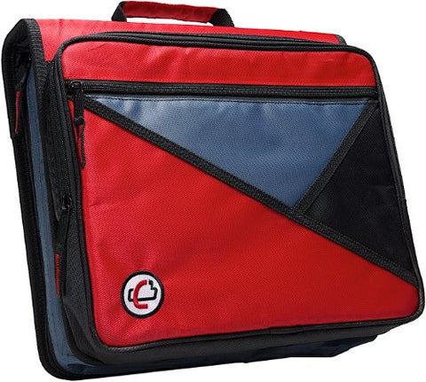 Case-it Universal 2-Inch 3-Ring Zipper Binder, Holds 13 Inch Laptop, Red