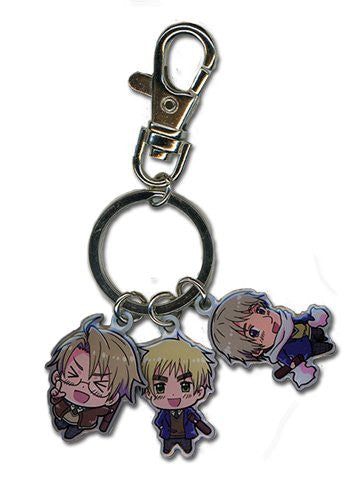 Hetalia World Series America, England & Russia Metal Keychain