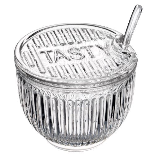 TASTY ALL PURPOSE JAR W/SPOON,4" Dia x 3.25" H; GIFT BOX