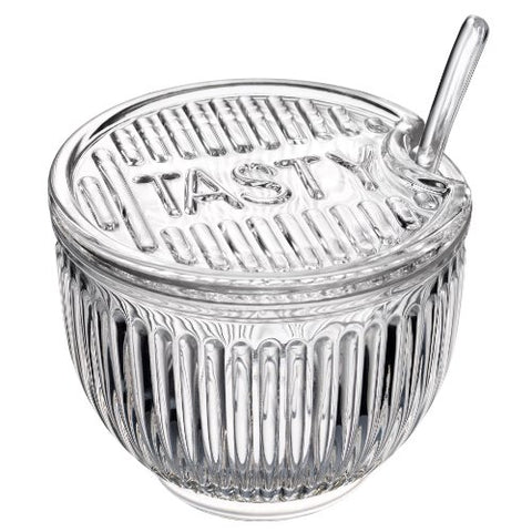 TASTY ALL PURPOSE JAR W/SPOON,4" Dia x 3.25" H; GIFT BOX