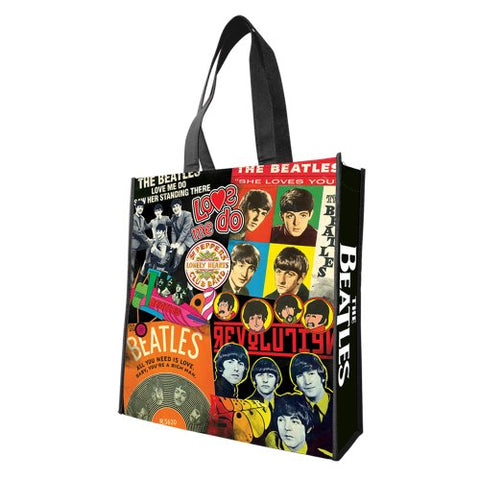 The Beatles Albums Large Recycled Shopper Tote, 14" x 4" x 15"