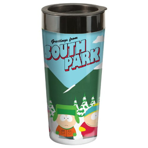 South Park 16 oz. Plastic Travel Mug, 3.5" x 3.25" x 7"