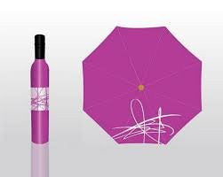 Wine Bottle Umbrella- Artistic-Purple/White