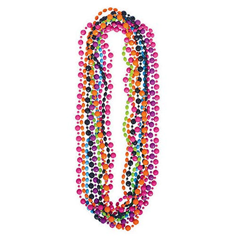 Multicolor 80s Bead Necklaces, 10ct