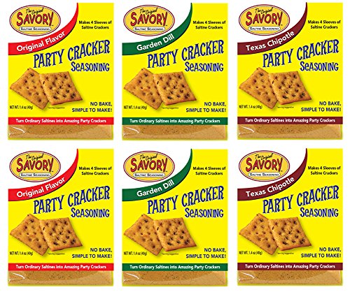 Original-Saltine Seasoning, 1.4oz and Garden Dill- Saltine Seasoning, 1.4oz and Texas Chipotle-Saltine Seasoning, 1.4oz