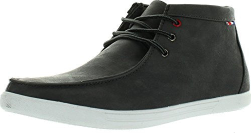 Arider Men's Faux Leather High-Top Casual Shoes Grey Size 11