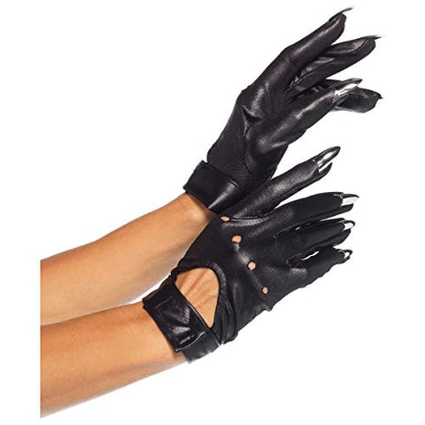 Claw motorcycle gloves with keyhole velcro strap O/S BLACK