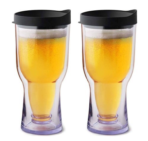 Party Goers’ Beer Tumbler, 17 oz., Black Lid