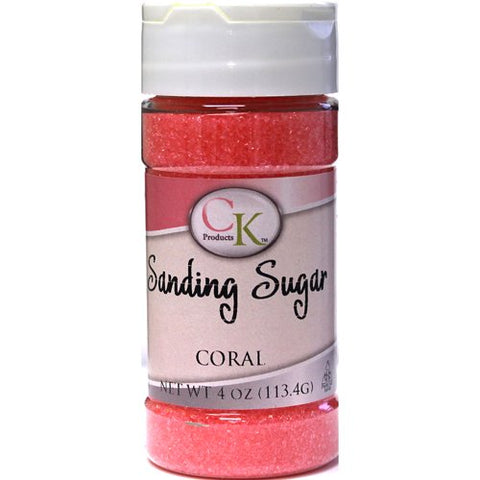 Coral Sanding Sugar, 4 oz