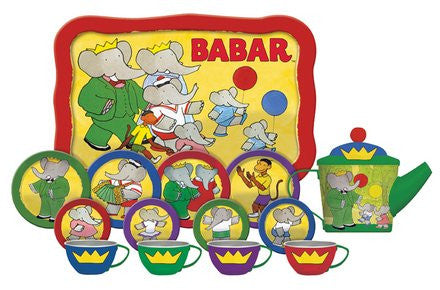 Schylling BABAR The Elephant TIN TEA SET