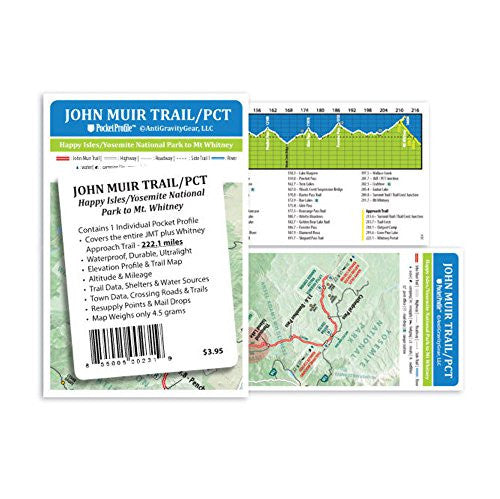 John Muir Trail/PCT Pocket Profile-(Map)