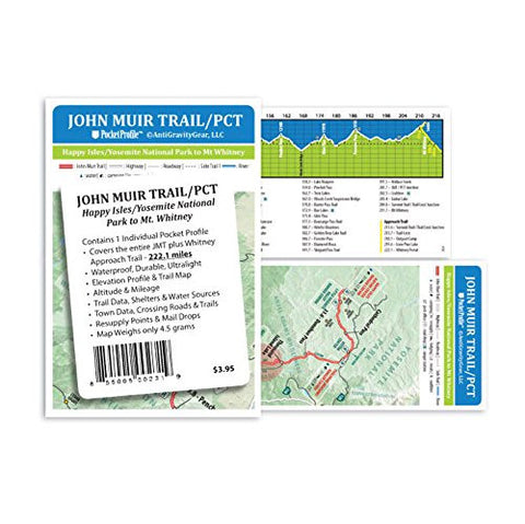 John Muir Trail/PCT Pocket Profile-(Map)