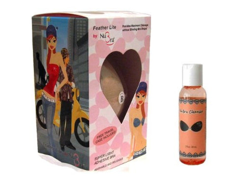 NuBra Feather-Lite Adhesive Bra and Cleanser, Nude, Cup C