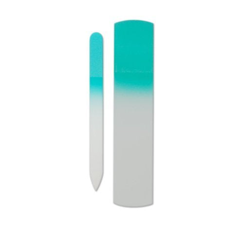 Scraper Foot File, Large, Teal And Two Color Glass Nail File, Medium, White/Green