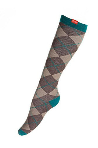 All Over Argyle: Brown & Teal        , Cotton S