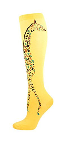 Women's Giraffe Knee High Socks, Sundrop