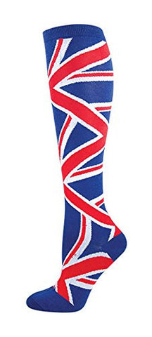 Women's Socks Union Jack Knee High, Blue
