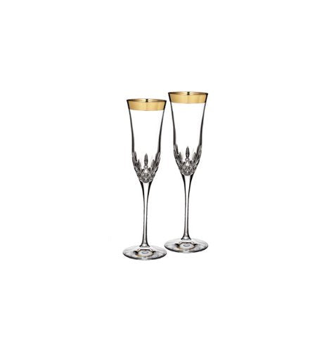 Lismore Essence Wide Band Gold Flute 8 oz Set/2 (not in pricelist)